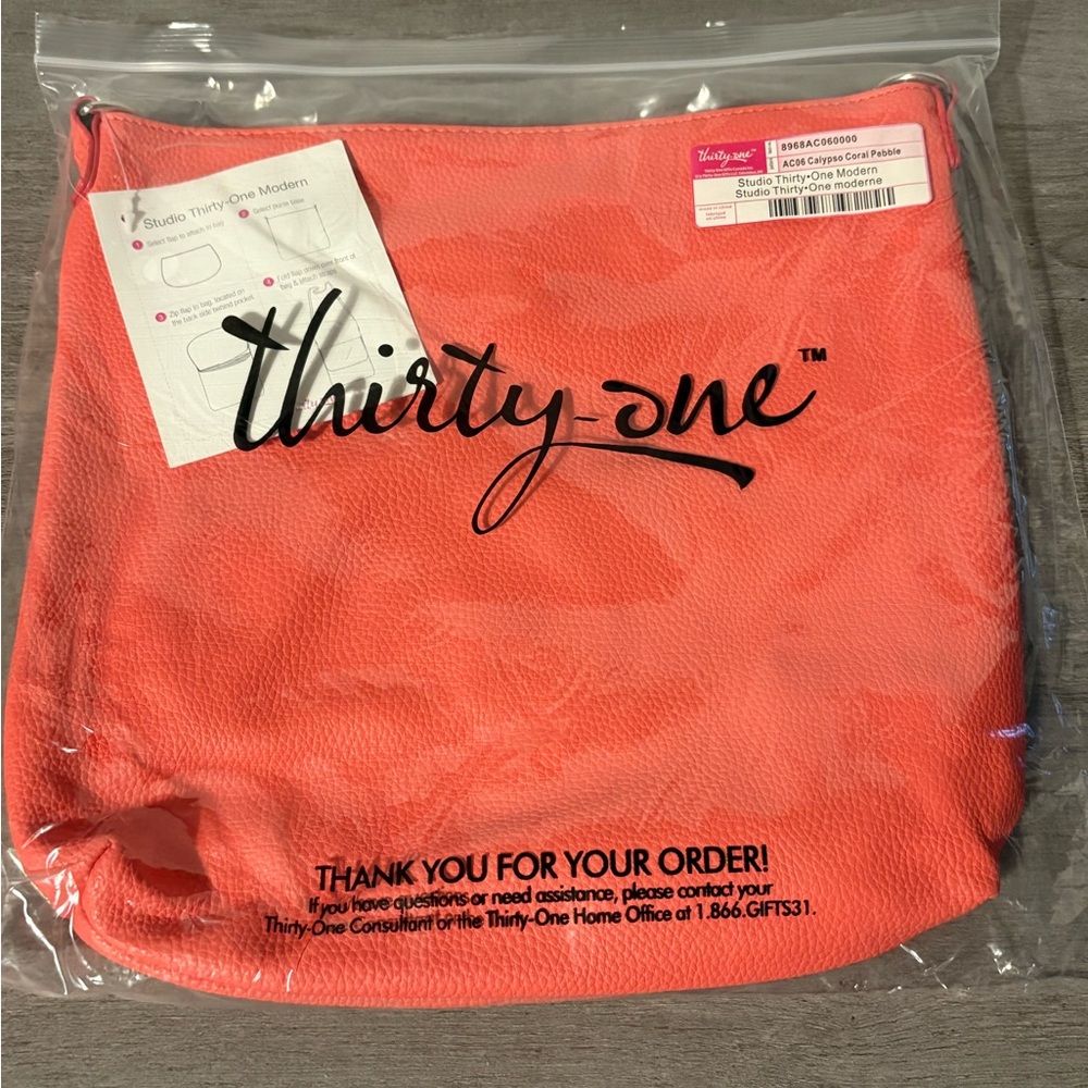 Thirty One Calypso Coral Pebble Studio Thirty One Modern Purse NEW